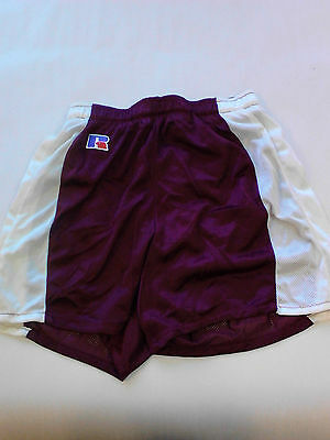 Russell Athletic Youth Sport Shorts Burgundy/White Drawstring Small