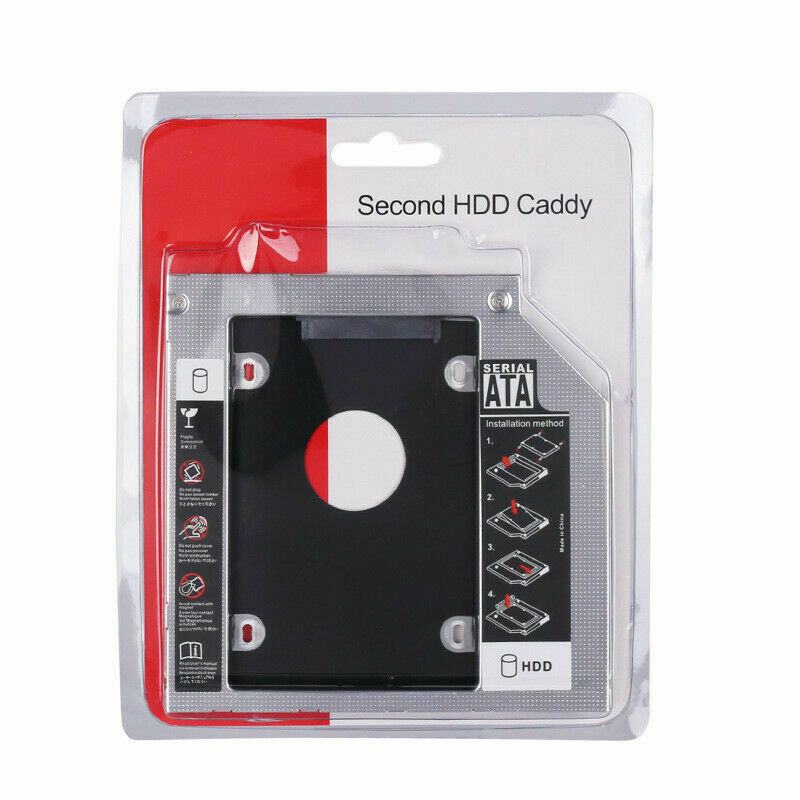 9.5mm SATA 2nd HDD SSD Hard Drive Caddy for Universal Laptop CD DVD-ROM ODD