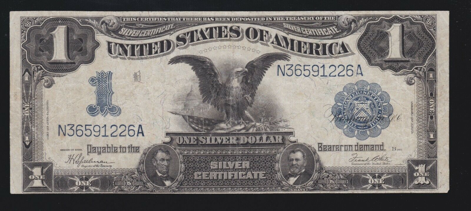 US 1891 $1 Black Eagle Silver Certificate FR 236 VF (226)