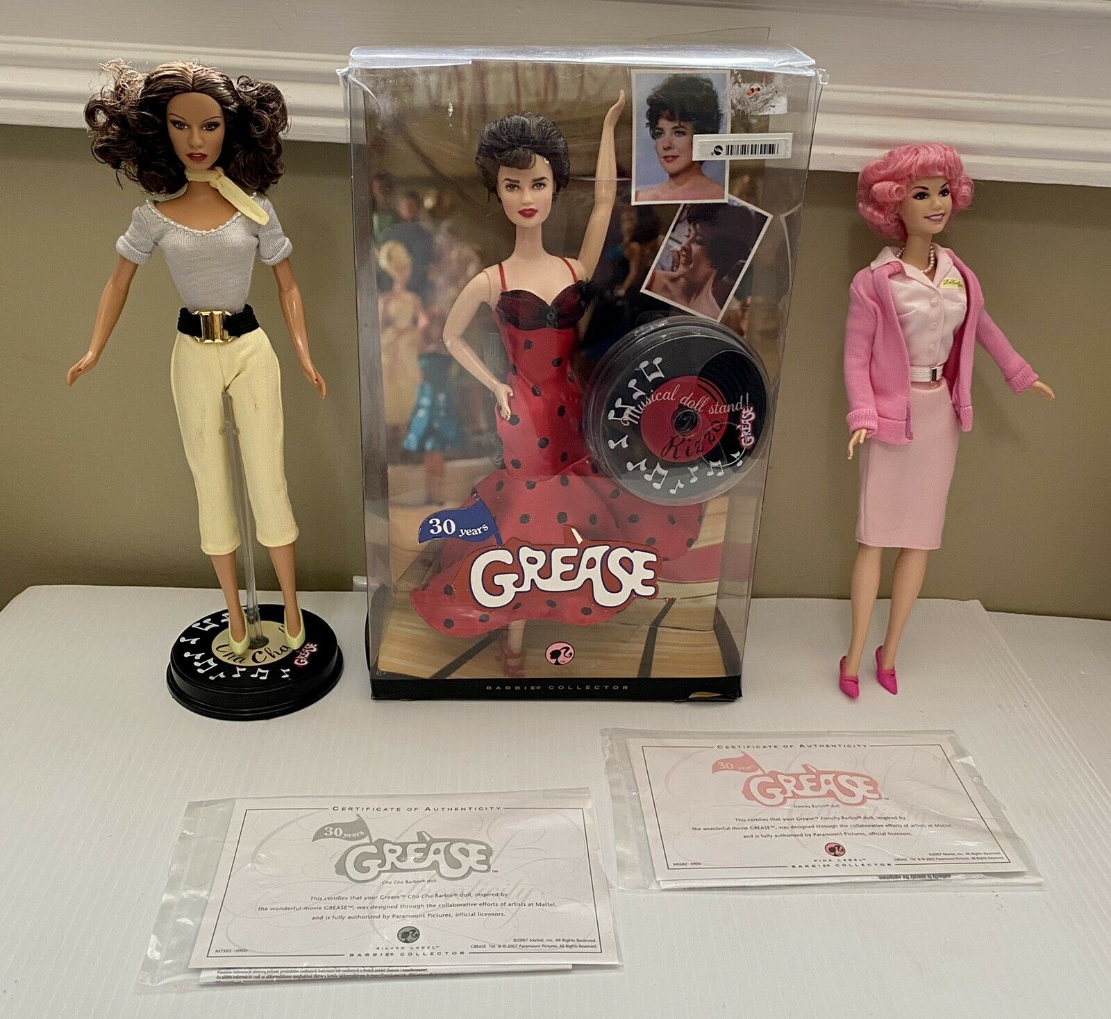 Grease Barbie Lot Of 3 30th Anniversary Silver, Pink Label Frenchy Cha Cha Rizzo