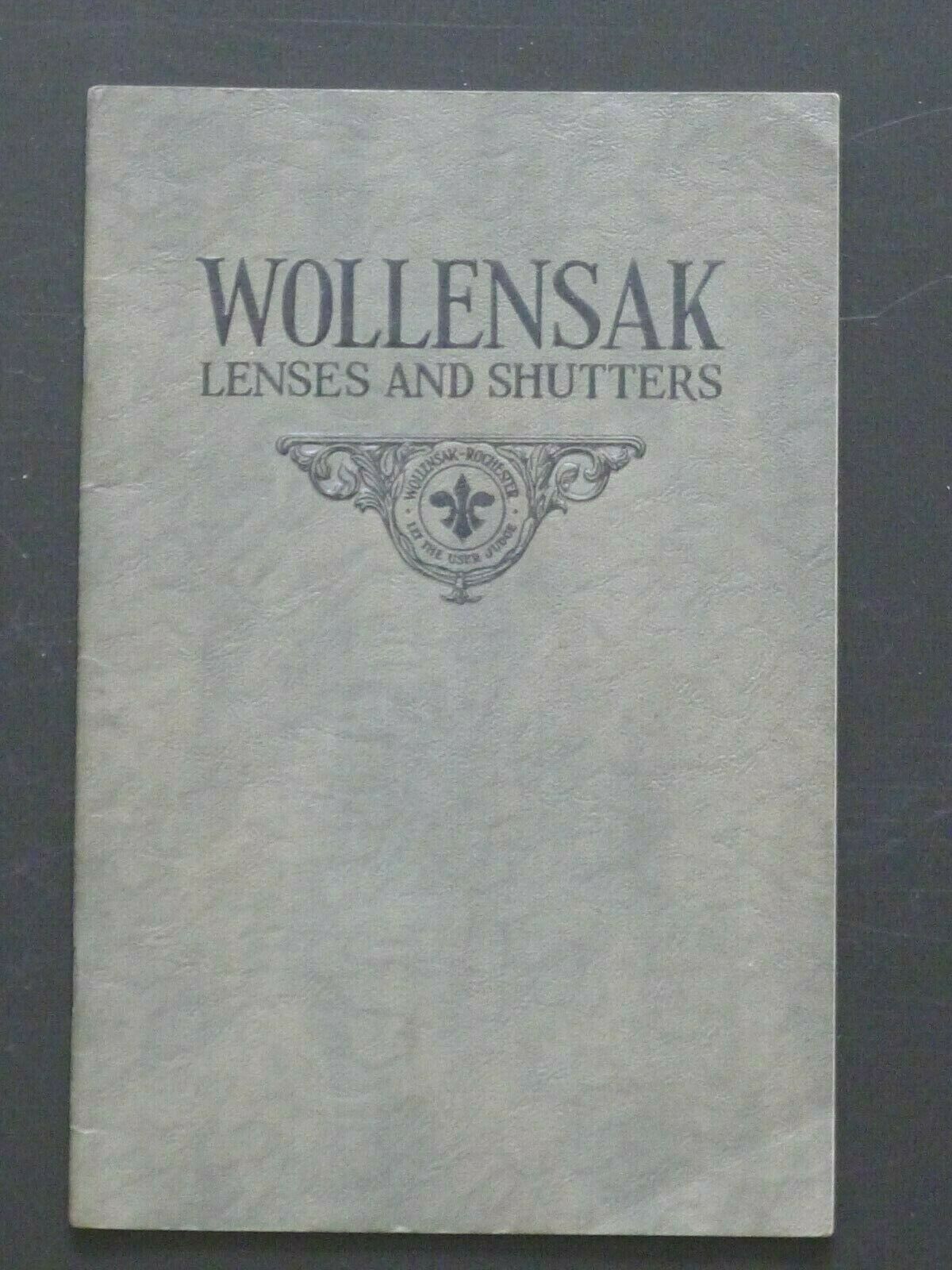 Wollensak Lenses and Shutters 31 page Catalog c.1922 original/rare.