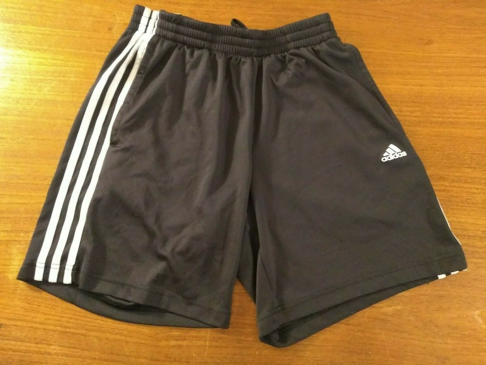 Adidas Kids Athletic Shorts Black With White Stripe Size S/l