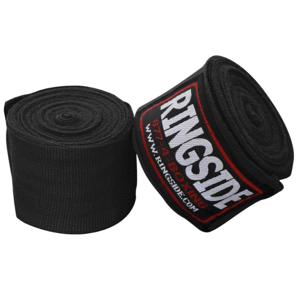 New Ringside Mexican Style Boxing Mma Handwraps Hand Wrap Wraps 180" - Black