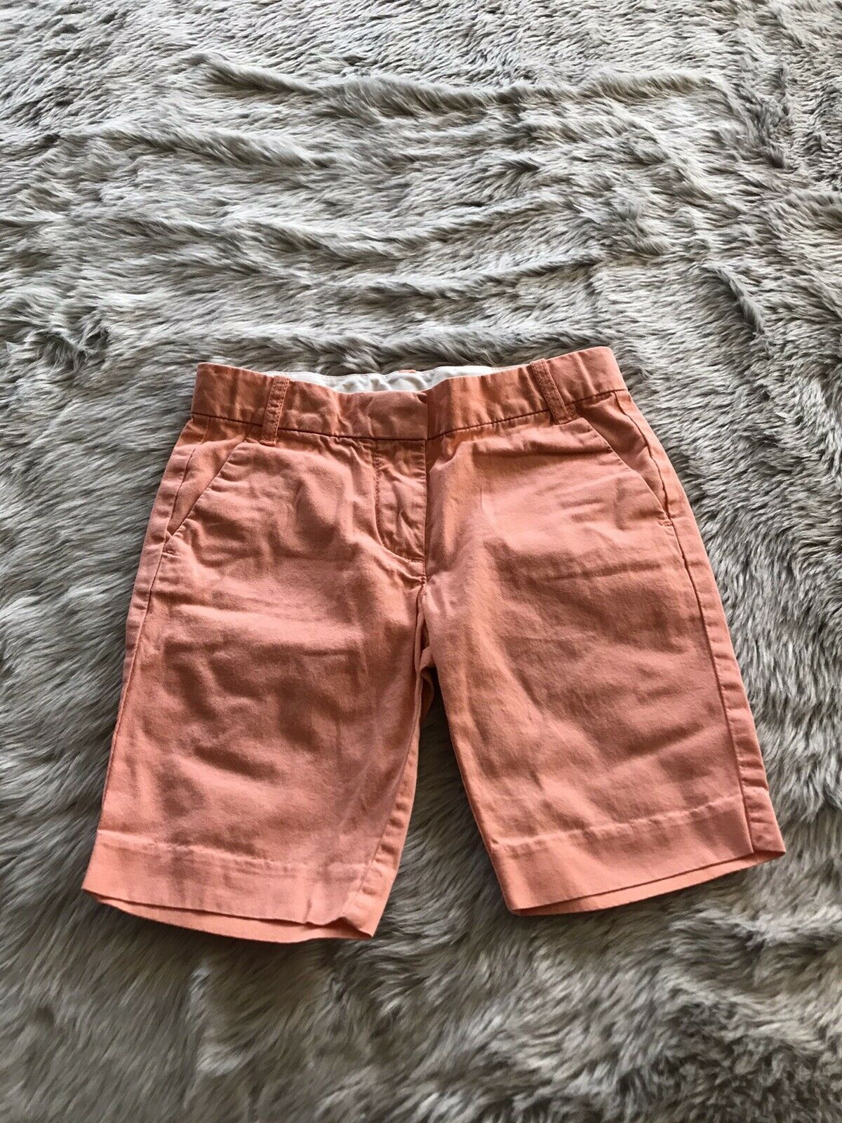 Crewcuts Bright Orange 100% Cotton Flat Feont Bermuda Shorts Kids Size 5