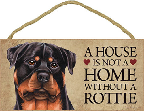Rottweiler Wood Dog Sign Wall Plaque 5 X 10   Bonus Coaster