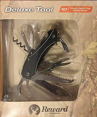 Reward Deluxe Multi Tool Black Graphite With 10 Quick Deploying Implements New
