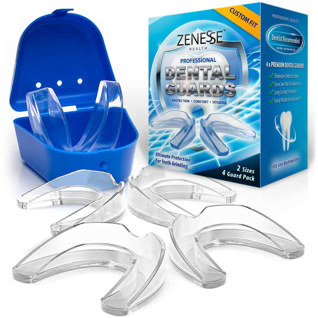 Zenesse Health Mouth Guard for Grinding Teeth 4 pk Moldable Teeth Whitening Tray