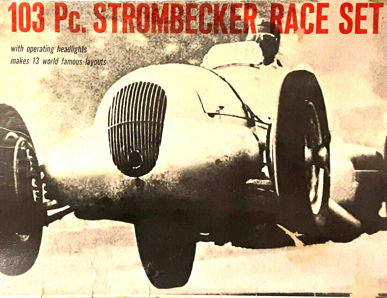 1960's Strombecker Box Top/display Poster From Set #9923 - 32" X 18"