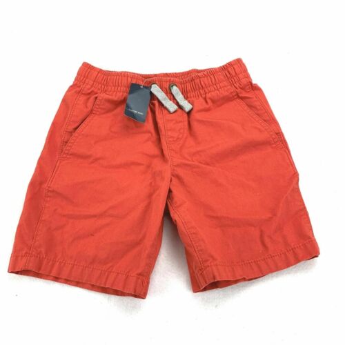 Lands End Kids Small Size 8 Shorts Papaya Red Drawstring Pull On Woven 001n
