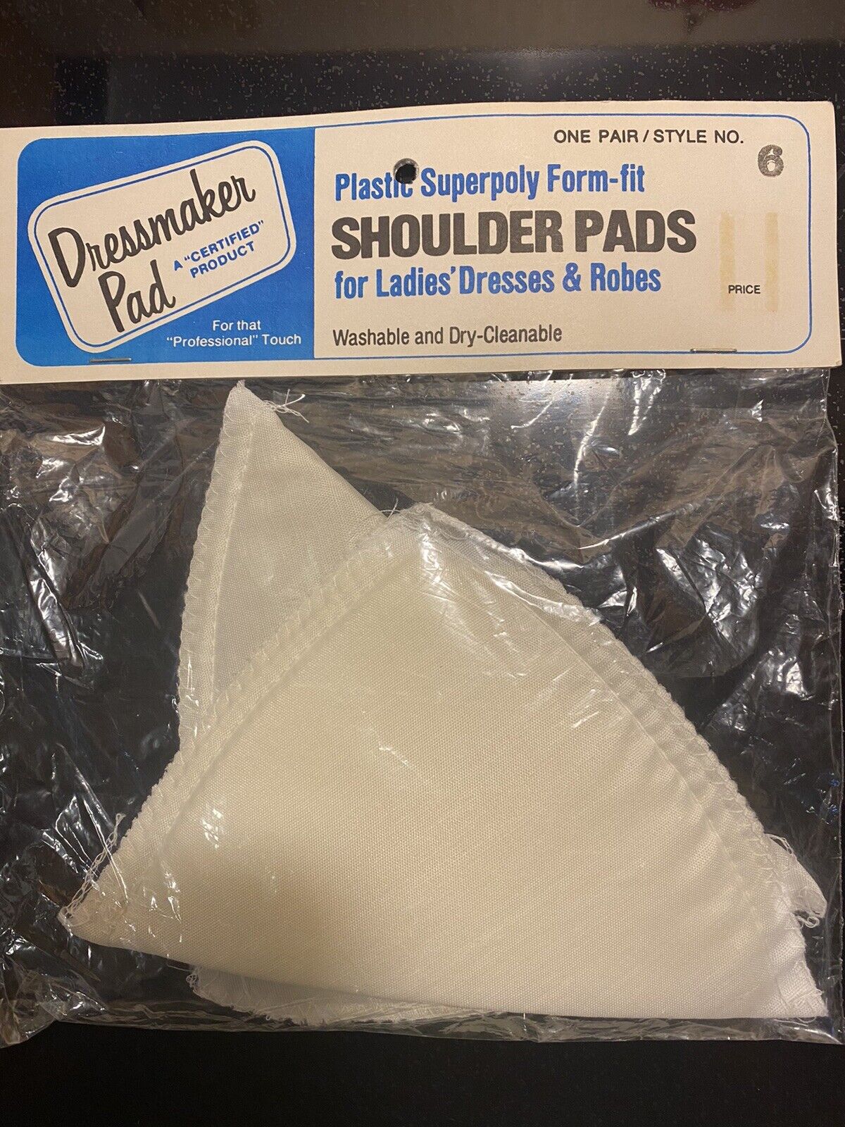 Vintage Certified Shoulder Pad Company Dressmaker Style 6 White Sealed