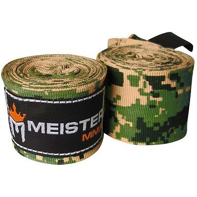 Army Camo 180" Hand Wraps - Meister Mma Elastic Mexican Boxing Gloves Wrist Pair