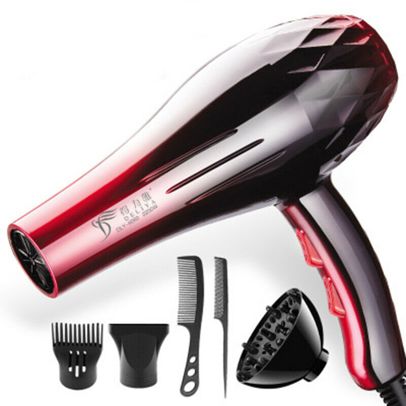 6pcs 2200W Professional Hairdressing Salon Hair Blow Dryer w/ Diffuser Comb Set