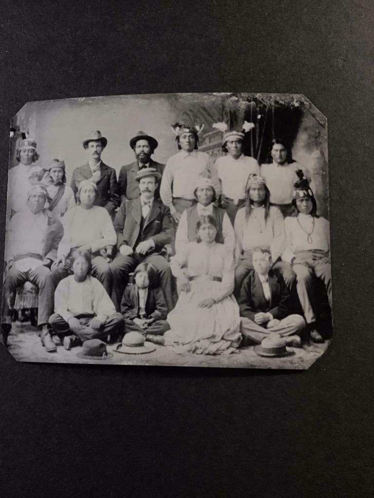 Quarter-plate Apache Delegation With Agent John P. Clum Tintype C2419rp
