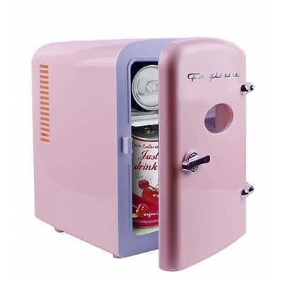 Frigidaire Retro Mini Compact Beverage Refrigerator Pink, 6 Can Efmis129-pink