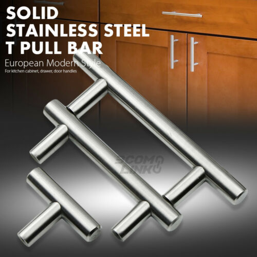 2" - 18" Solid Stainless Steel Kitchen Cabinet Drawer Door Handles T Pull Bars