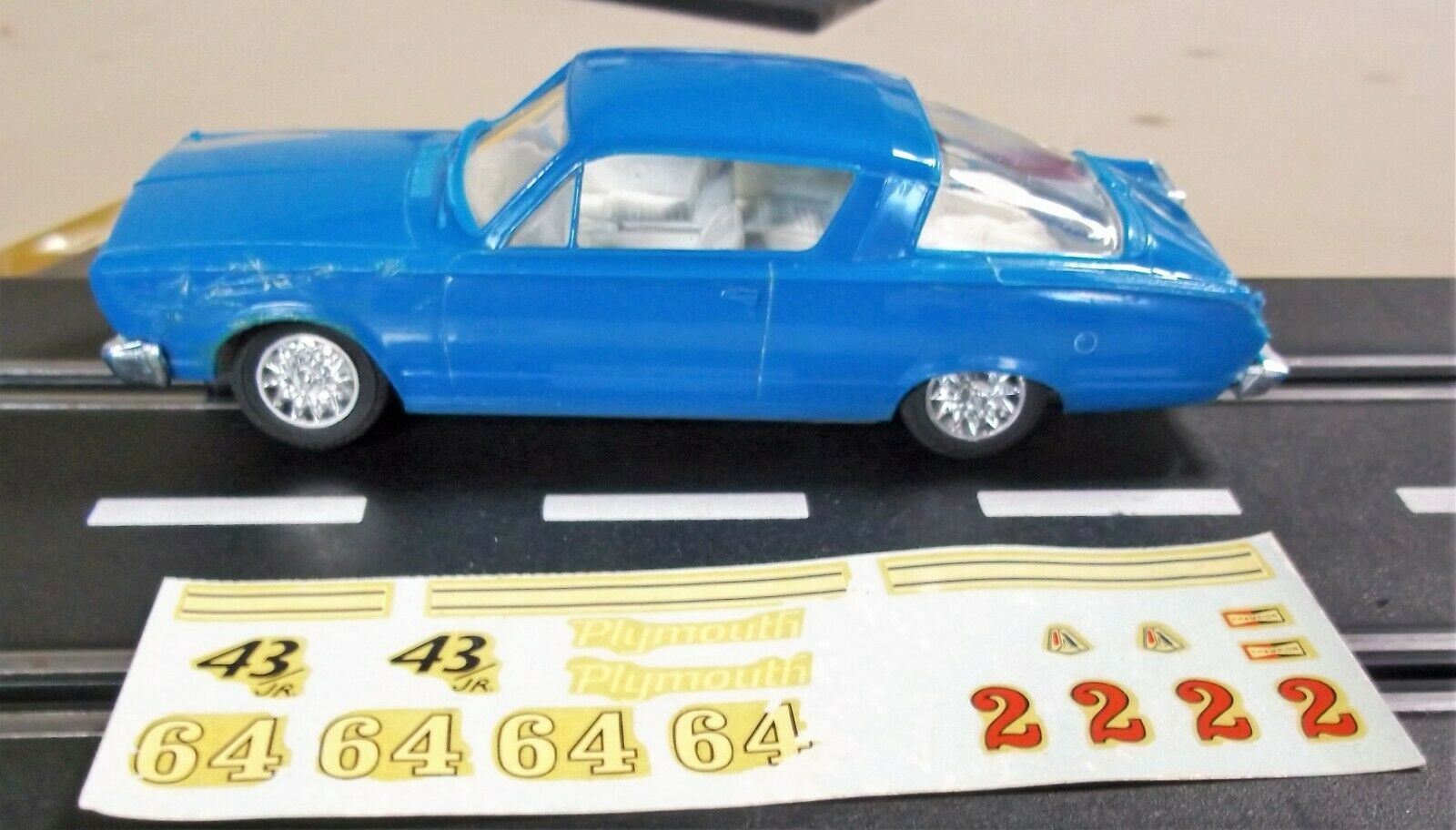 Strombecker Good 1/32 Barracuda Slot Set Only Car Running Chassis Decals Cox Kb
