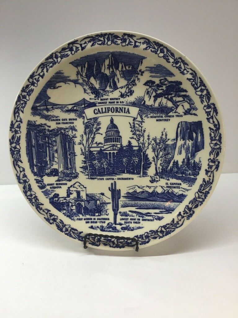 Vintage Mt. Whitney State Capitol- California  Souvenir Plate - Hard To Find!