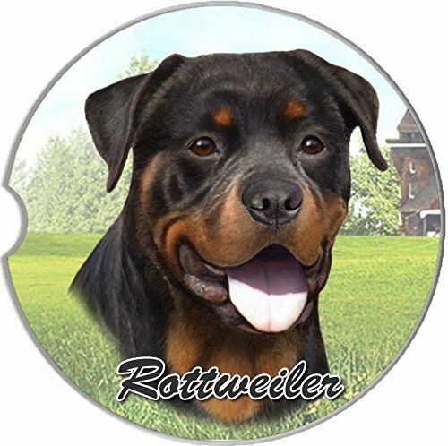 Rottweiler Car Coaster Absorbent Keep Cup Holder Dry Stoneware Dogs New