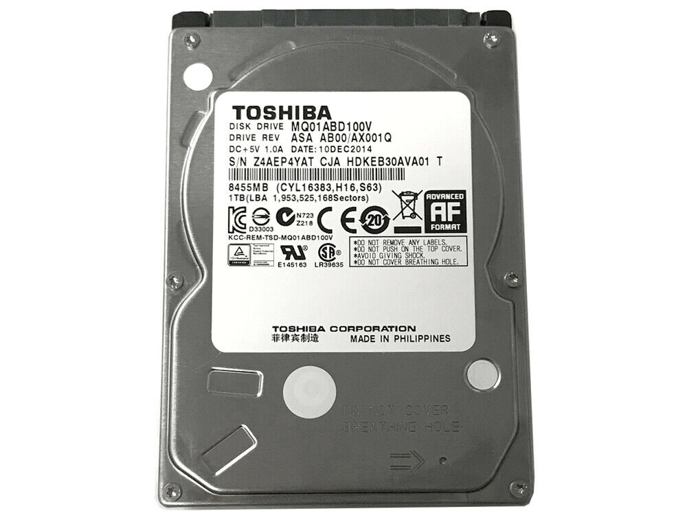 Toshiba 1tb Mq01abd100v 5400rpm Sata 3.0gb/s 2.5" Internal Notebook Hard Drive