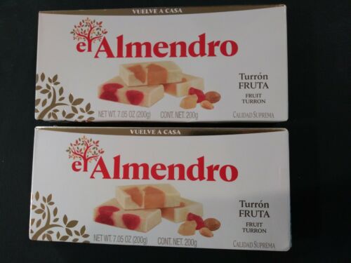 Lot Of 2 Almendro Turron Fruta - Turron Fruit 7.5 Oz 200g Each