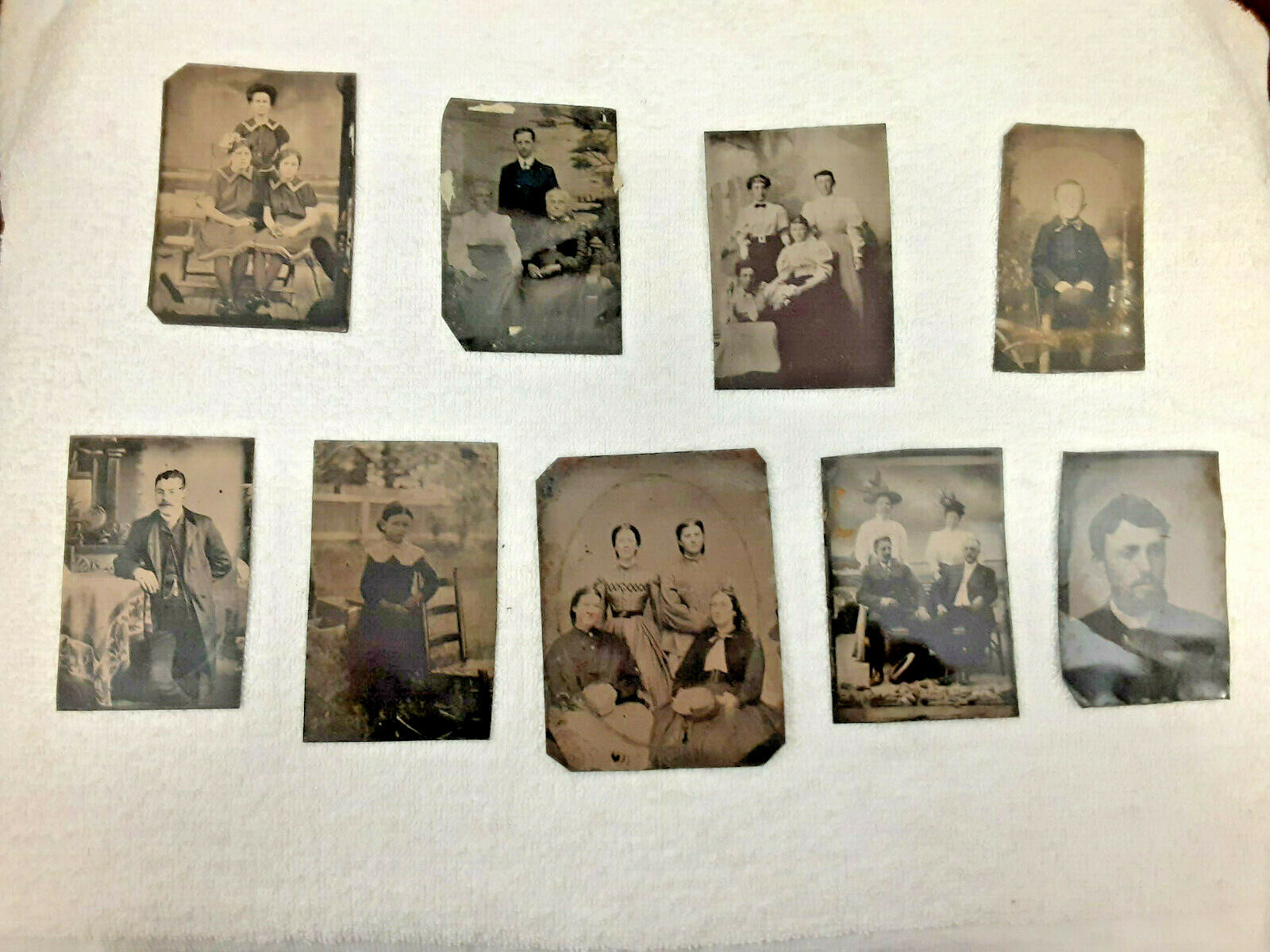 Lot of 9 Antique Tintype Photographic Images