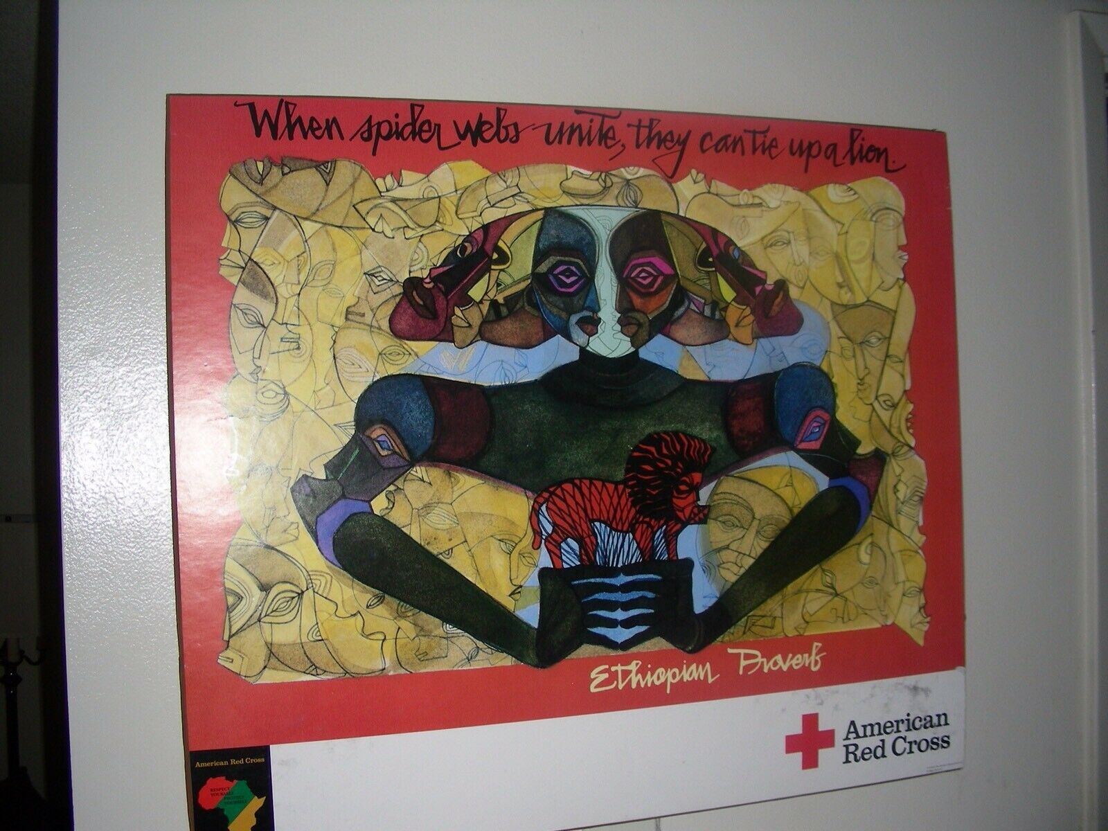 Mounted American Red Cross Hiv/aids Awareness Poster By Damballah Dolphus Smith