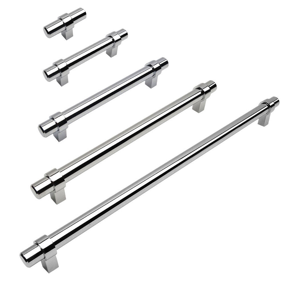 Cosmas 161 Series Polished Chrome Euro Style Bar Pulls And Hinges