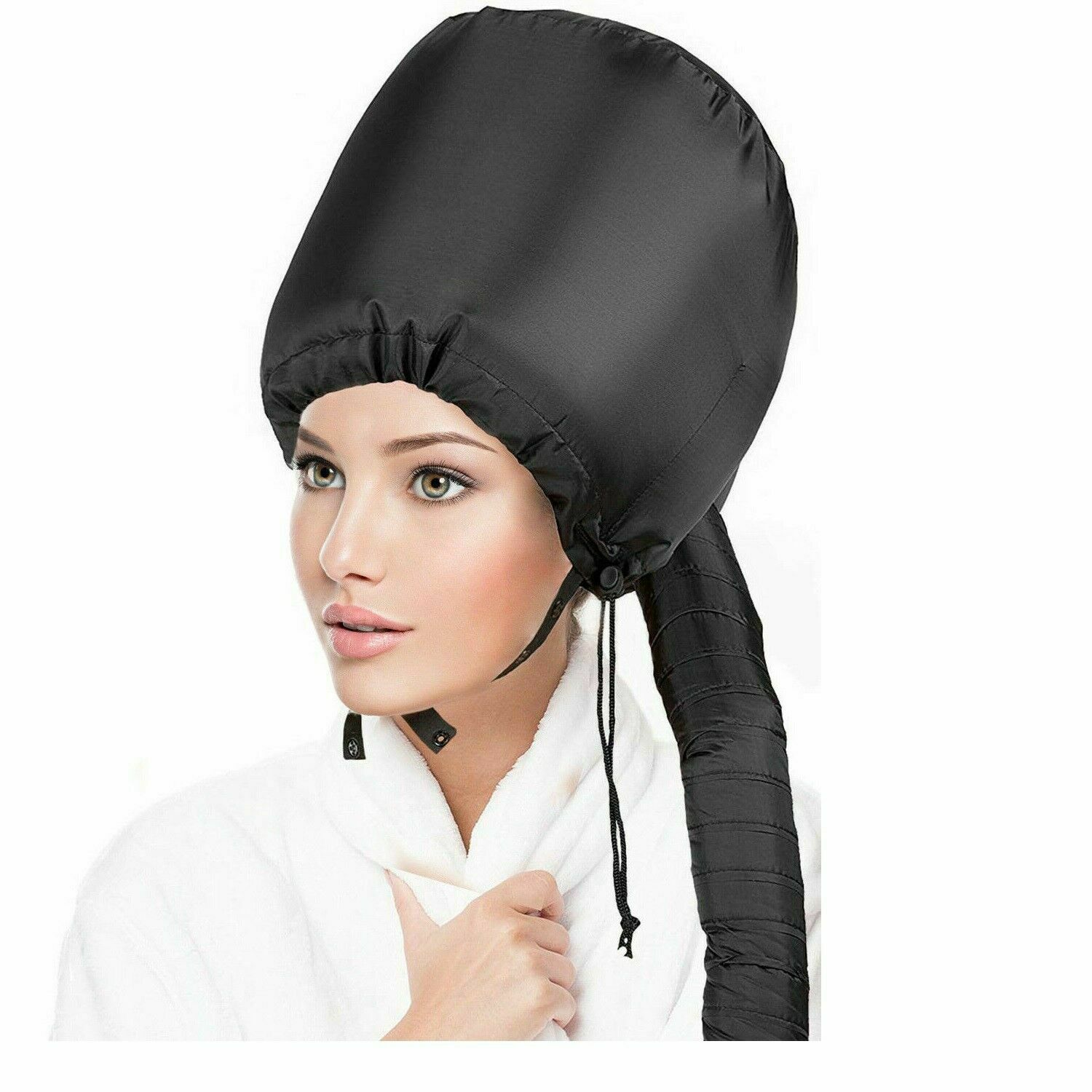 Portable Soft Hair Drying Cap Bonnet Hood Hat Blow Dryer Attachment With Pouch