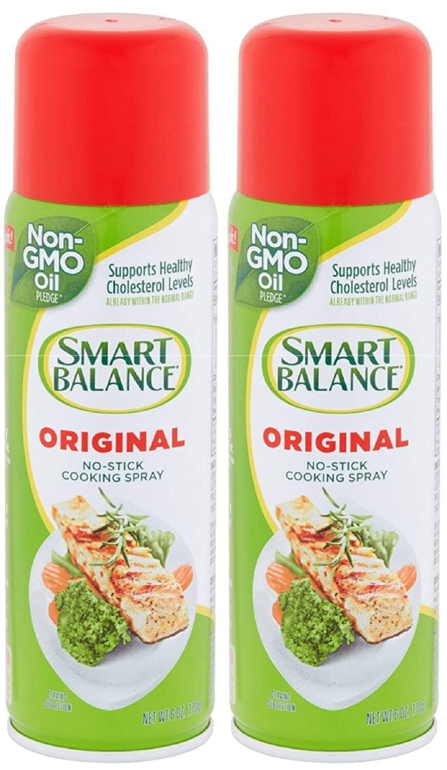 Smart Balance Non Stick Cooking Spray, Original, 6 Oz - Pack Of 2