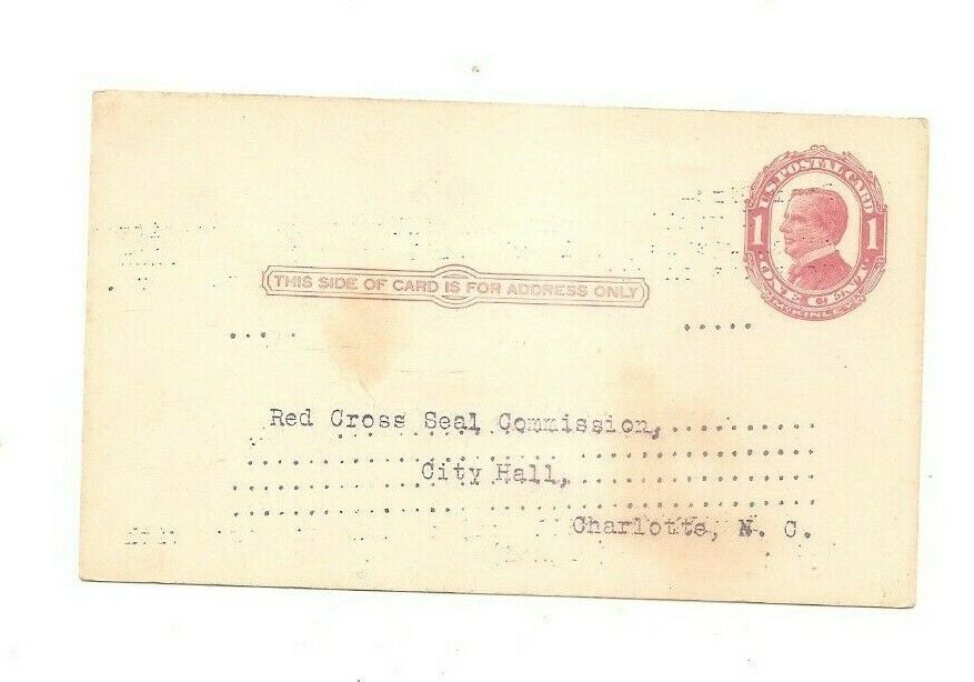 1913 postcard to the Red Cross Seal Commission with 1913 Xmas seal