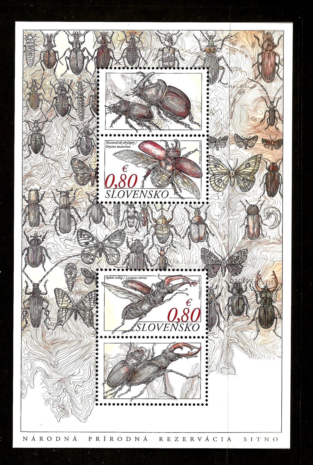 Slovakia Sc 698 NH minisheet of 2014 - Insects
