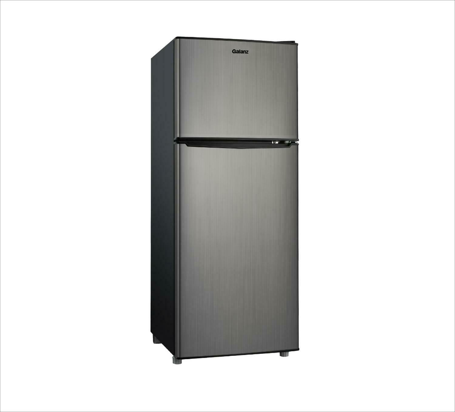 MINI FRIDGE With FREEZER 4.6 CU FT Refrigerator Two Door Compact Stainless Steel