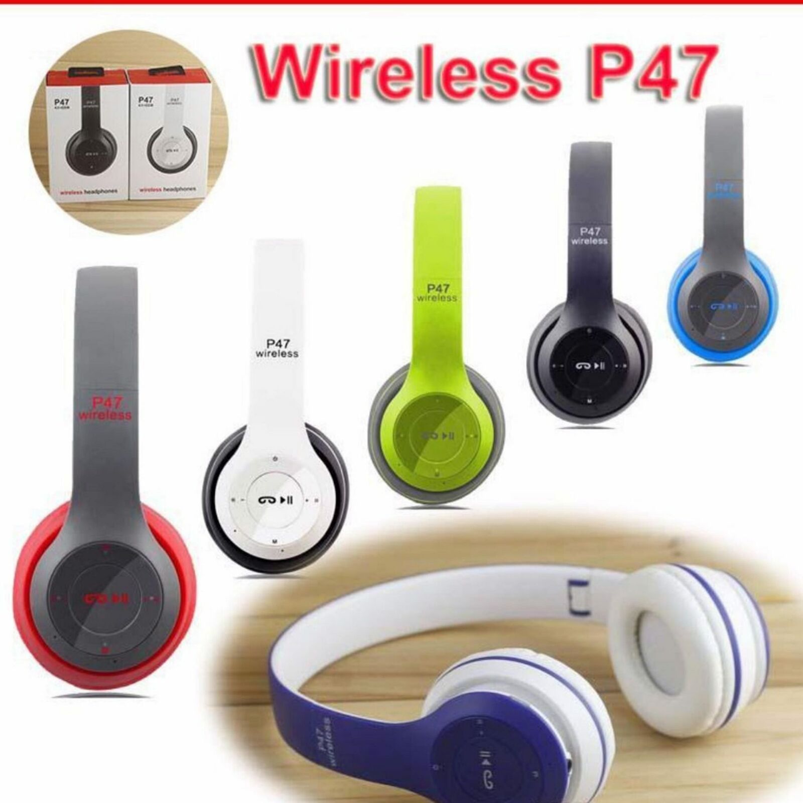Bluetooth 5.0 Wireless Headset Headphones Foldable Stereo Super Bass Earphone US