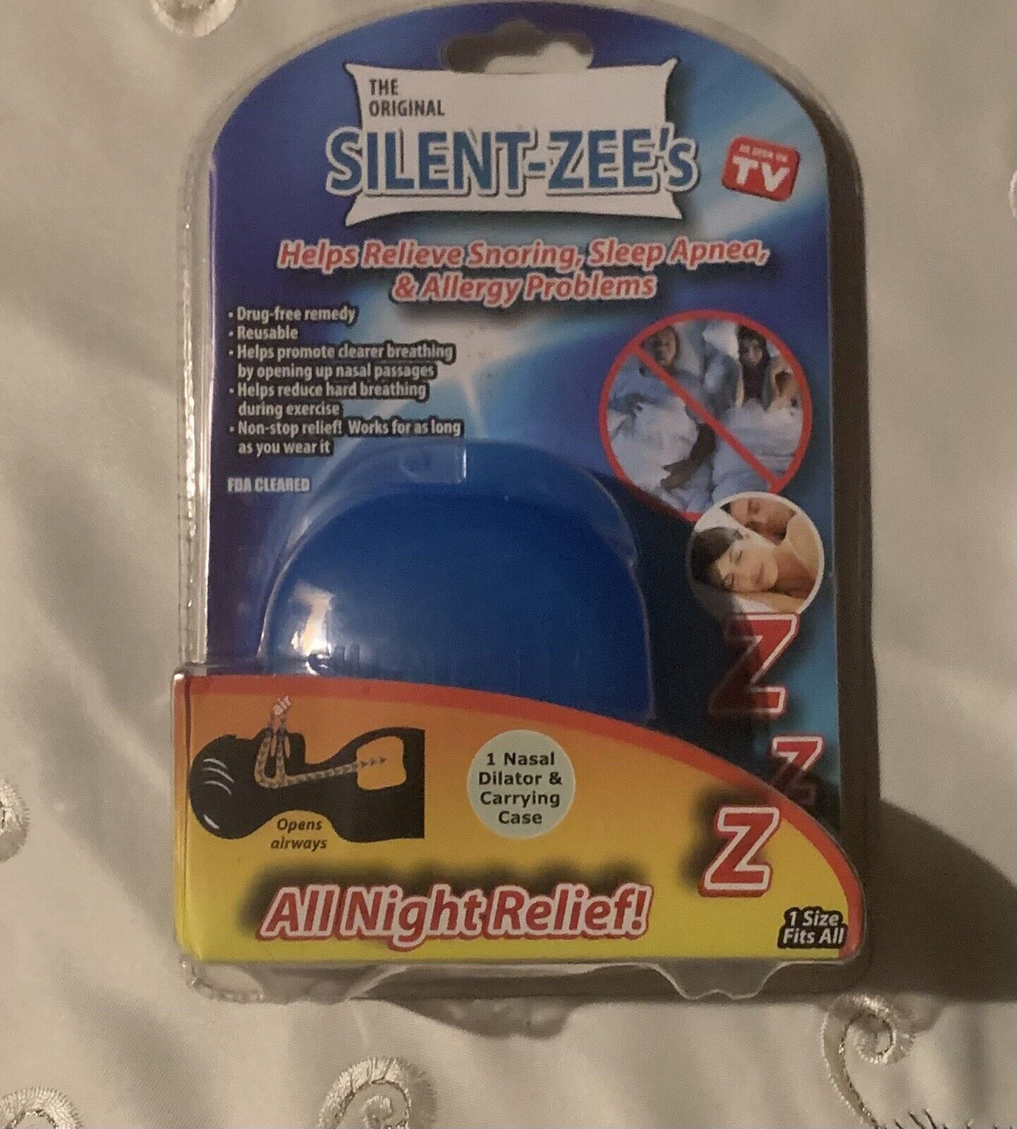 Silent-Zee's Original Helps with Snoring Sleep Apnea Allergies~Reusable~One Sz