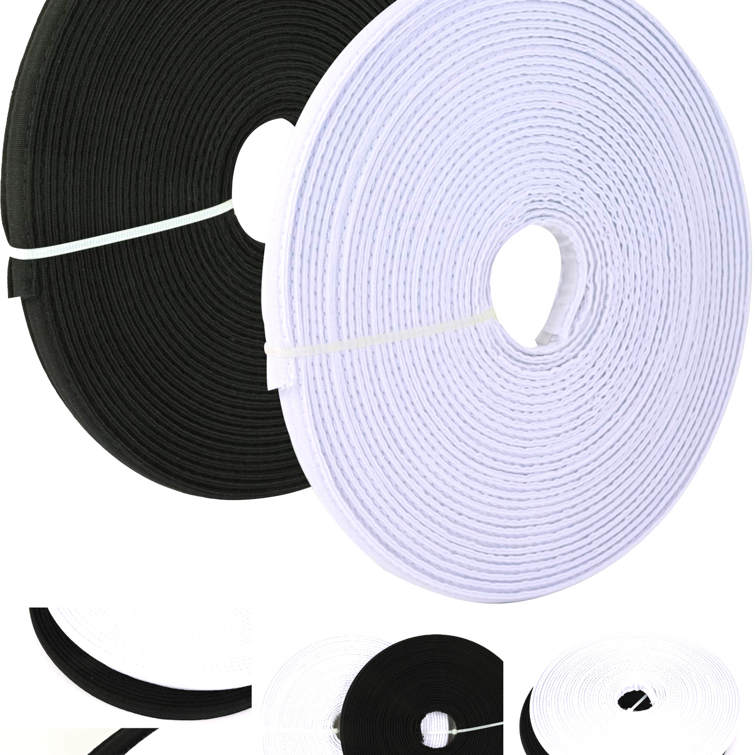 24 Yards Cotton Covered Poly Polyester Boning 12mm Polypropylene (white+black)