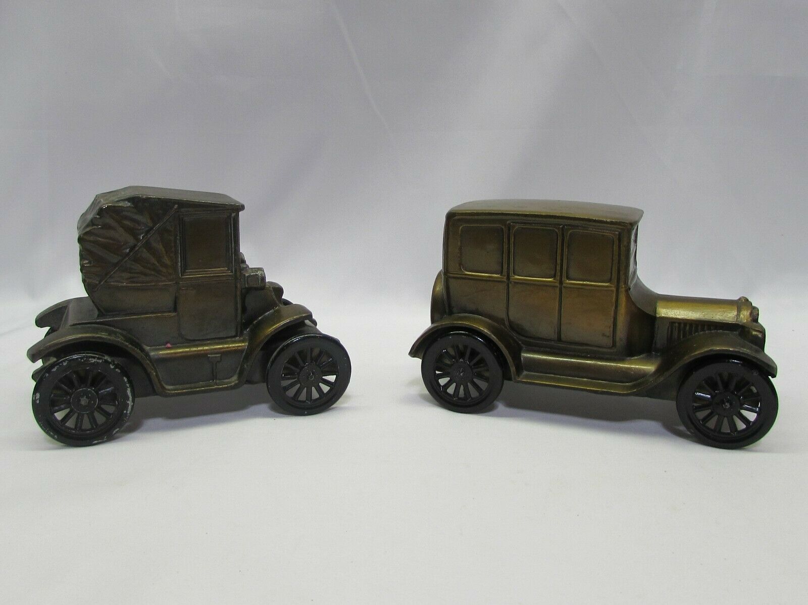 2 Vintage Bronze Car Banks 1900 & 1926