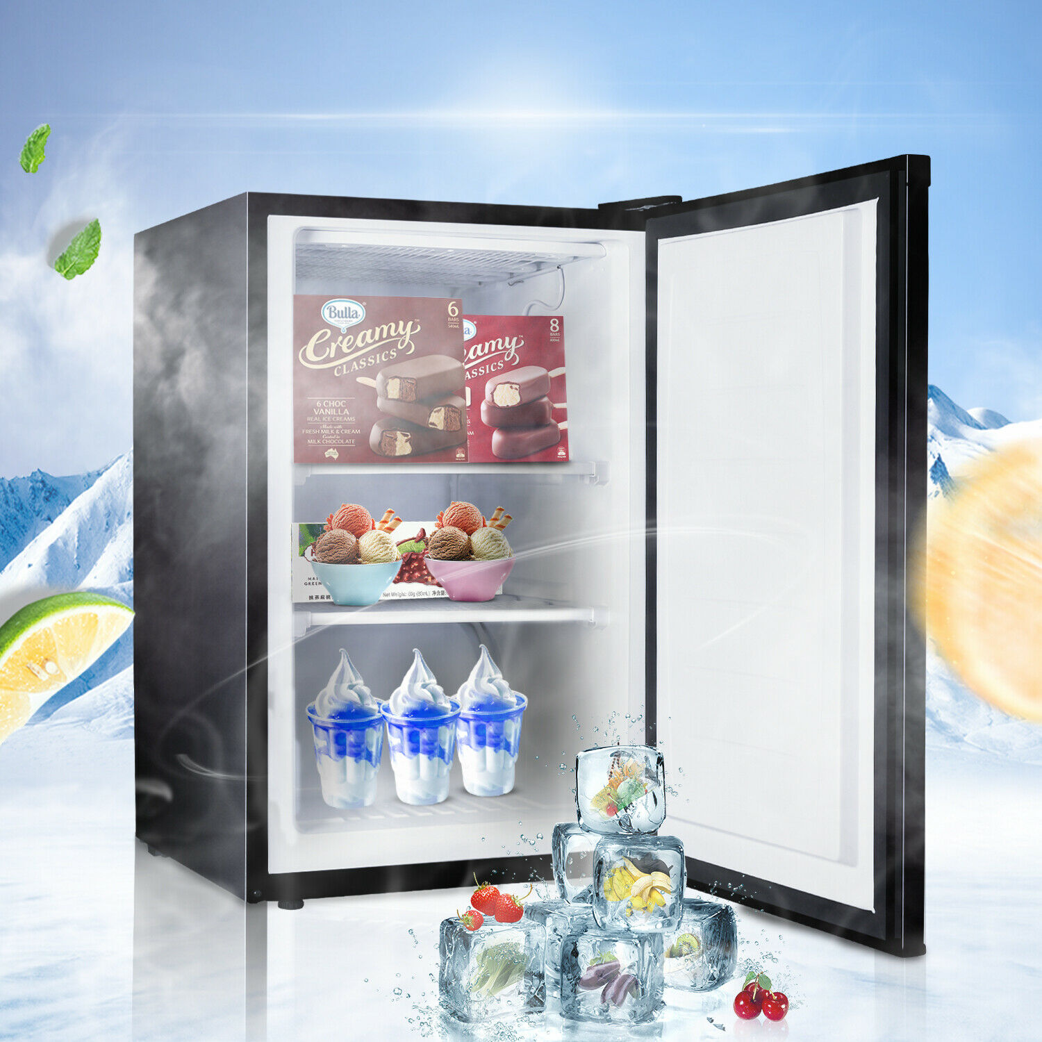 Elecwish 3.0 Cu Ft Mini Freezer Energy Efficient W/compact Single Door Home Dorm