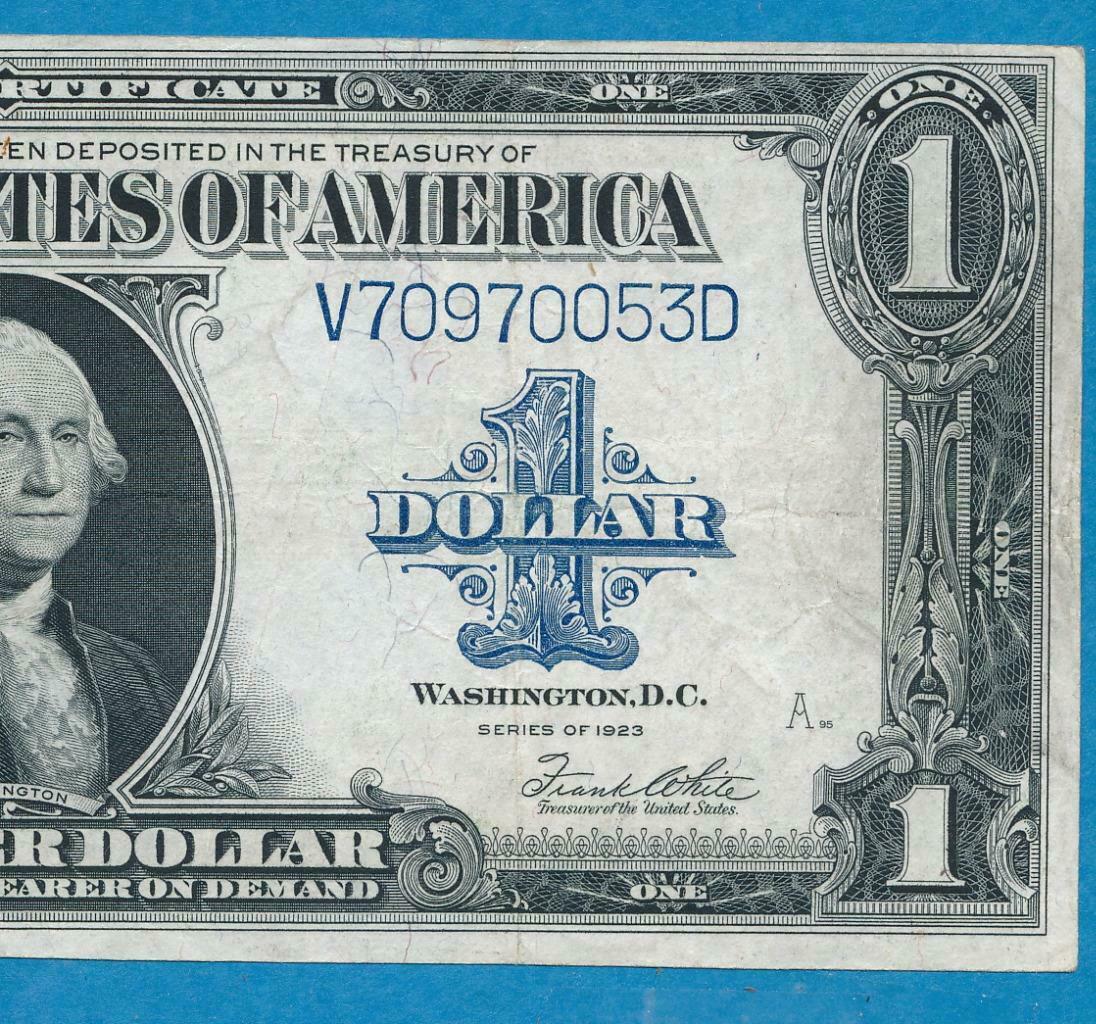 $1.00 1923 Fr.238 Silver Certificate Blue Seal , Classic Horse Blanket