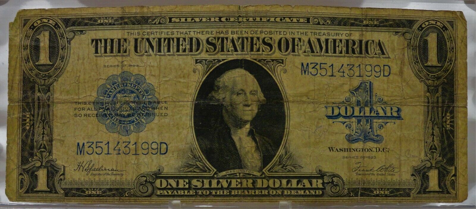 1923 $1 One Dollar Large Size Silver Certificate M35143199d