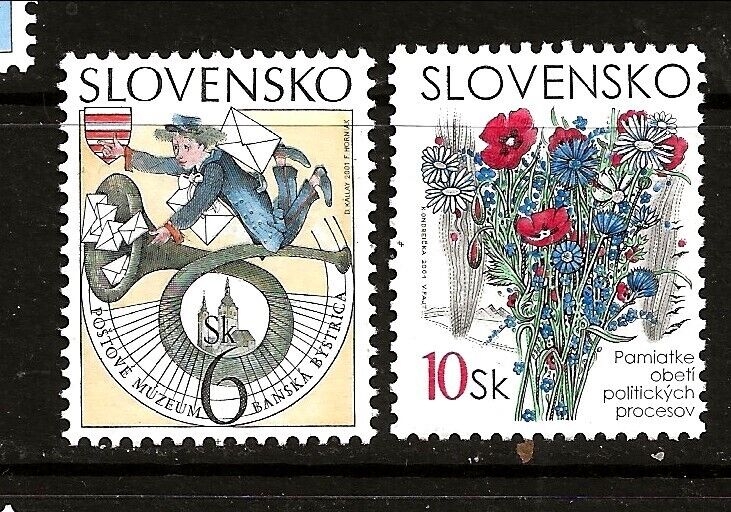 Slovakia Sc 386, 387 Nh Of 2001 - Postal History